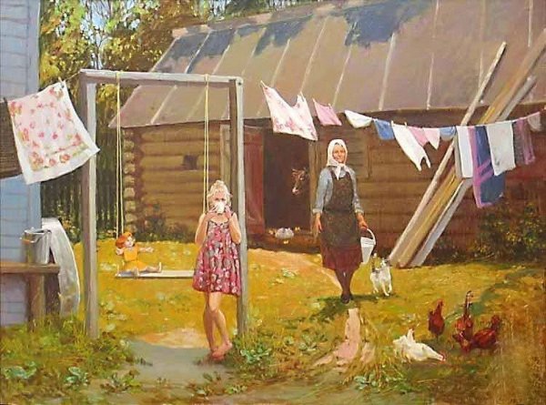 Бабушка в деревне