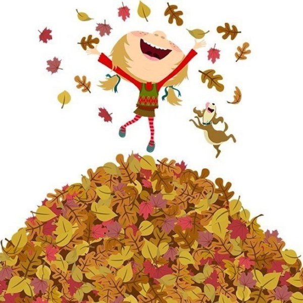 Смешные осенние иллюстрации