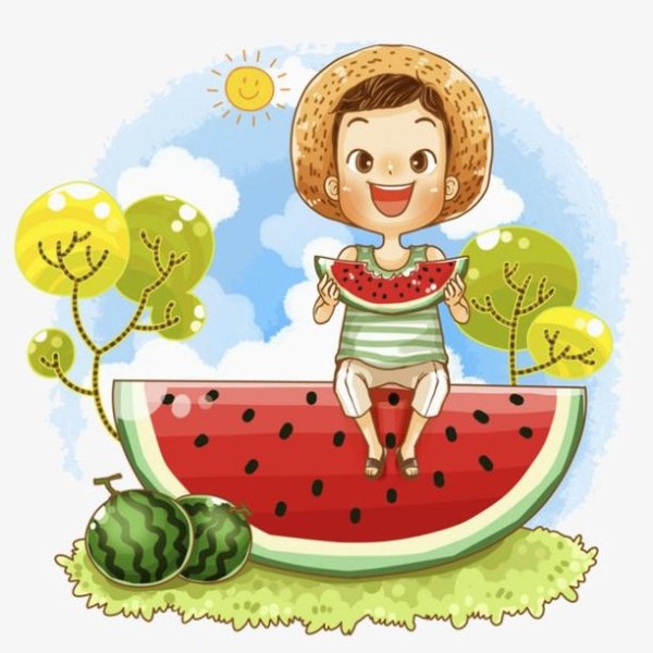 Ест Арбуз иллюстрация
