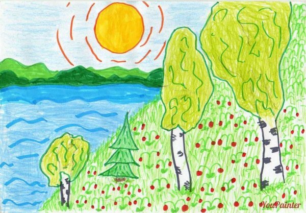 Природа рисунок для детей