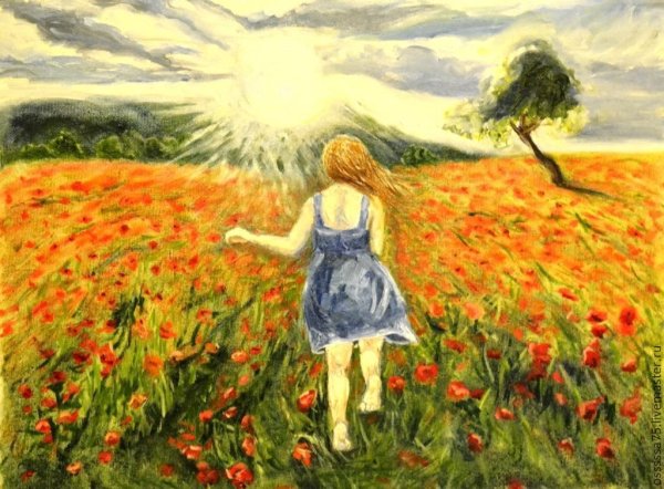 Девушка навстречу солнцу