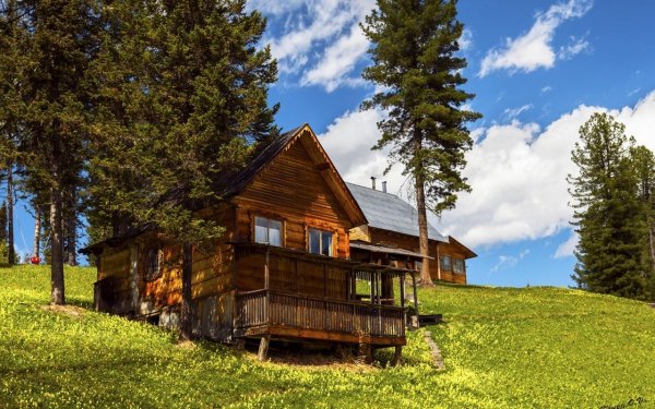 Домик шалаш Манская Заимка