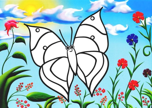 Раскраски милые бабочки