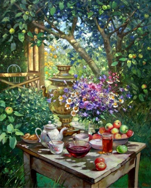 Полевые цветы на веранде