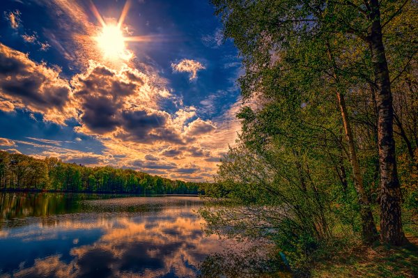 Лето река солнце