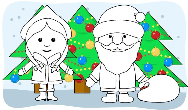 Дед Мороз раскраска