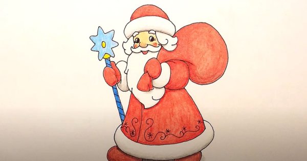Детский новогодний рисунок