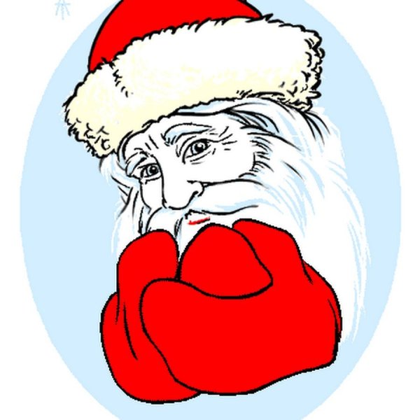 Раскраска Санта Клаус на оленях