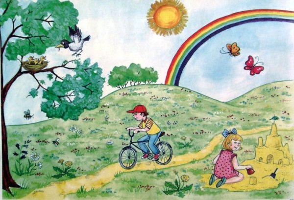 Рисунок на тему впереди лето