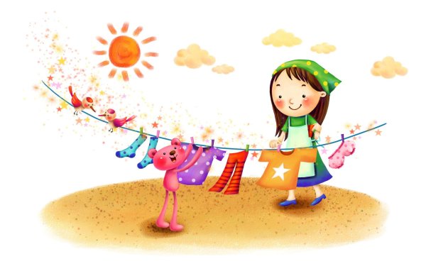 Дети летом мультяшные