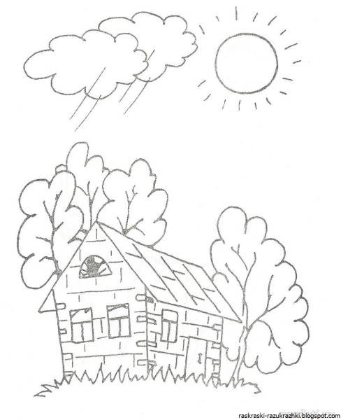 Деревенский двор раскраска для детей