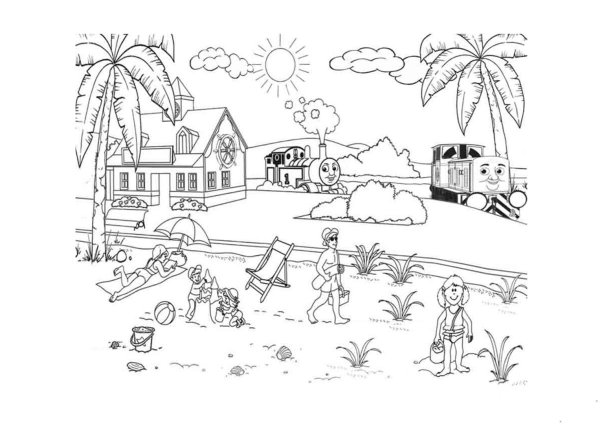 Раскраска домик в деревне