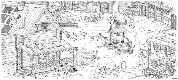 Раскраска пейзаж