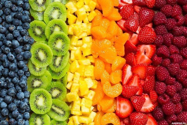 Красивые яркие фрукты