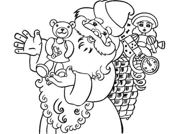 Дед Мороз и Снегурочка раскраска