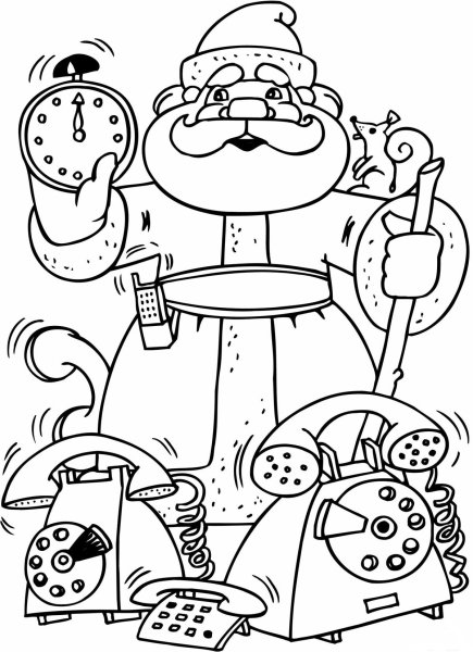 Санта Клаус раскраска для детей