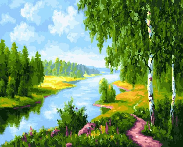 Пейзаж с речкой