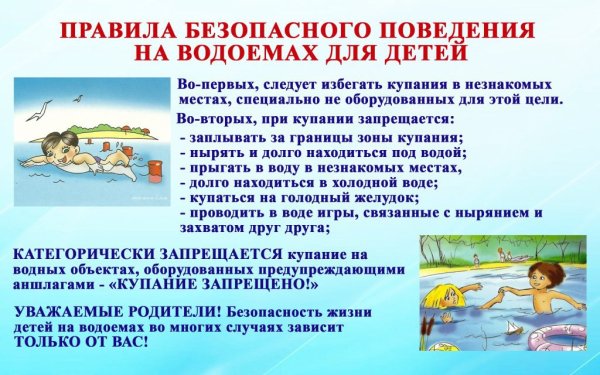 Правила безопасности на воде для детей