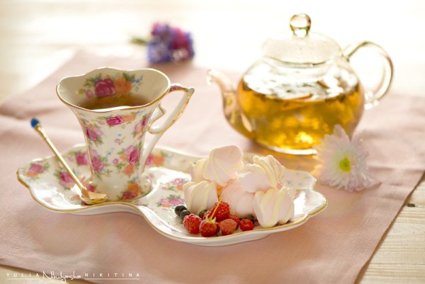 Красивая чашка с чаем