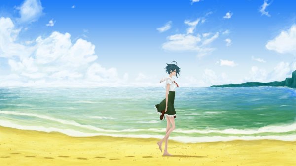 Пляж в стиле аниме