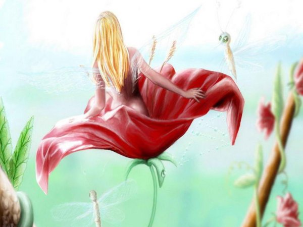 Девочка в цветке Дюймовочка