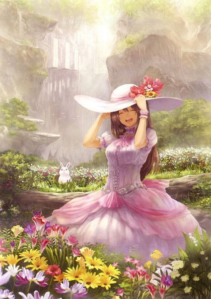 Девушка в саду фэнтези