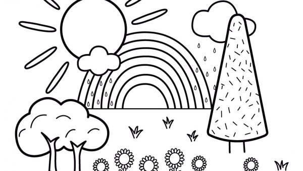 Радуга раскраска для детей