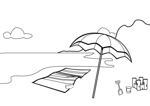 Раскраска пляж