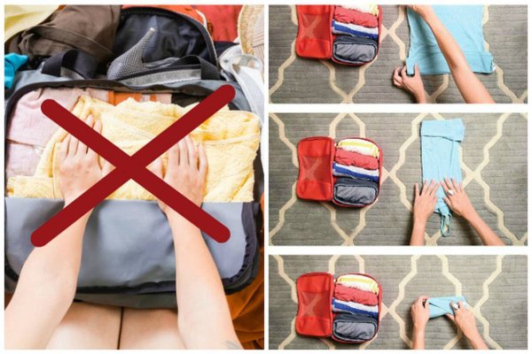 Компактное складывание вещей в сумку