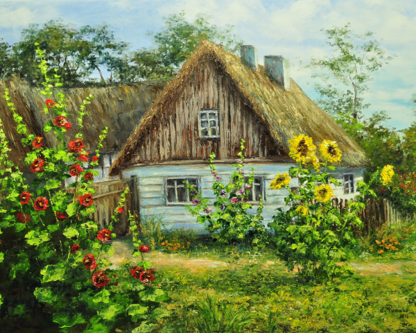 Летний пейзаж с домиком