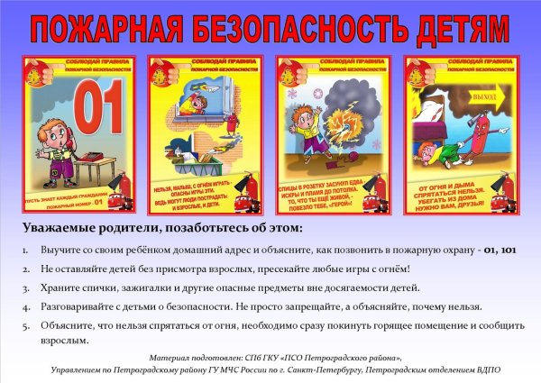 Правила пожарной безопасности на каникулах