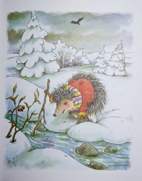 Еж зимой в лесу