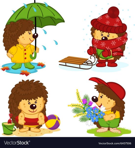 Времена года детский вектор