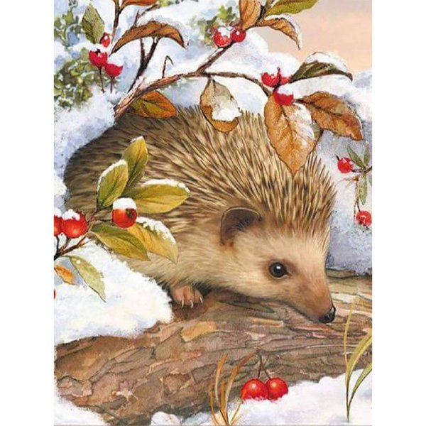 Еж в зимнем лесу