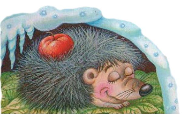 Ежик спит в норке