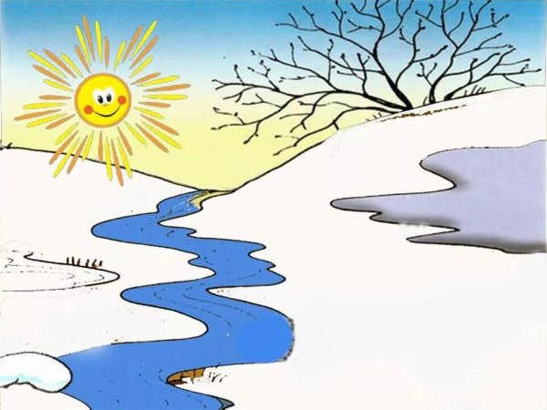 Ручей весной для детей