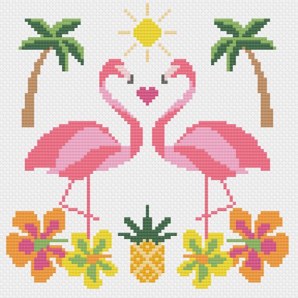 Вышивание крестиком Фламинго