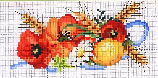 Цветы для срисовывания для вышивки крестом