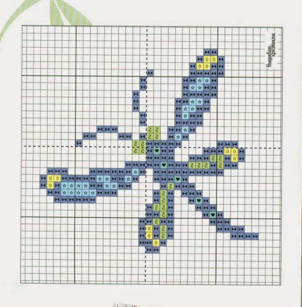 Вышивка Стрекоза крестиком