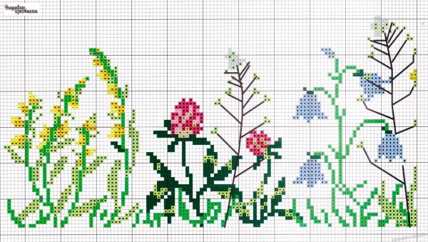 Схемы вышивки полевых цветов