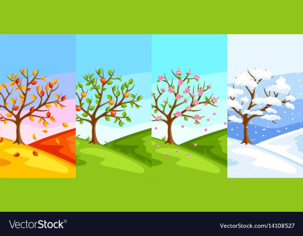 Зима Весна лето осень вектор