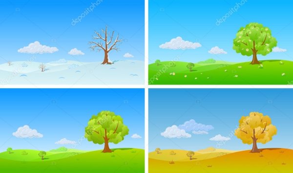 Фон для детей зима Весна лето осень