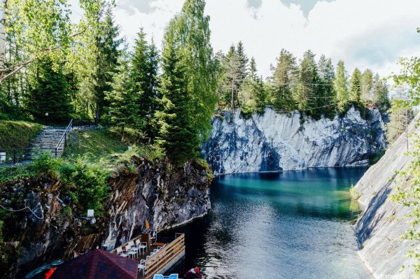 Водопад Кивач горный парк «Рускеала»