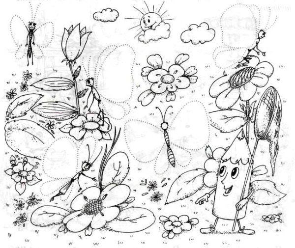 Кузнечик раскраска