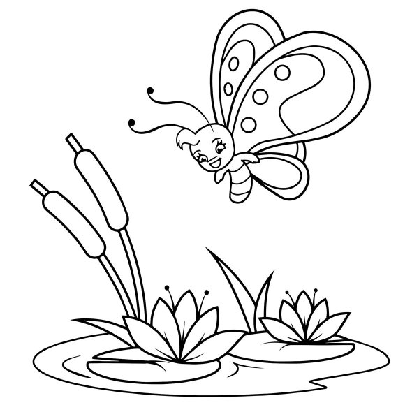 Стрекоза раскраска