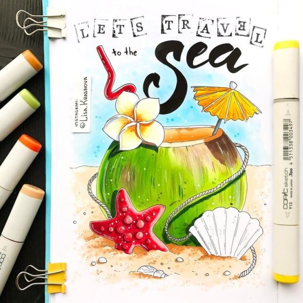 Скетчинг маркерами Лизы Красновой