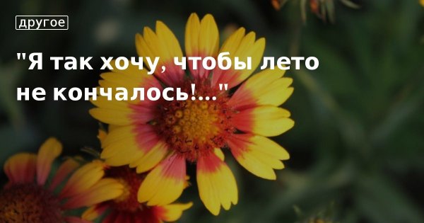 Хочу чтобы лето не кончалось