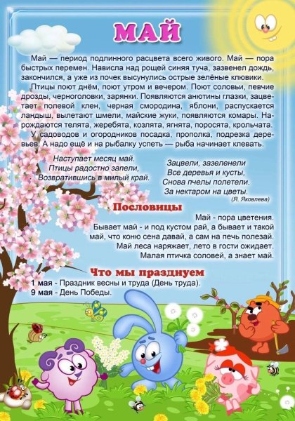 Стенд лето в детском саду