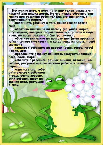 Летние месяцы для детского сада