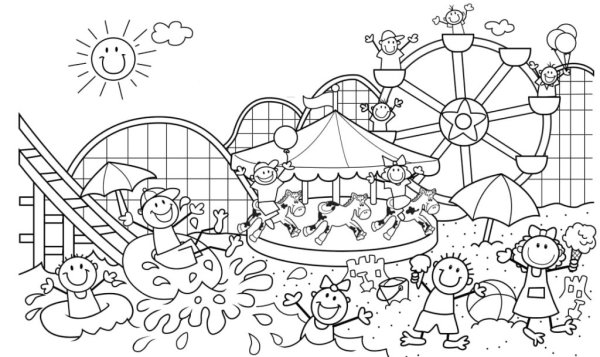 Лето раскраска для детей